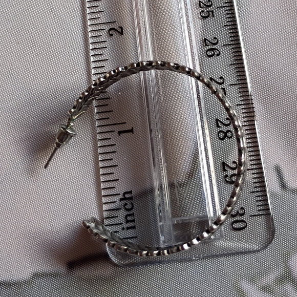 Elegant Silver Hoop and Dangle Earrings Set - Picture 10 of 10